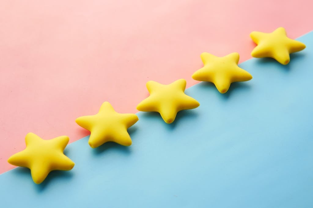How to Increase Your Google Reviews in 2026 2 Five Yellow Stars on Blue and Pink Background