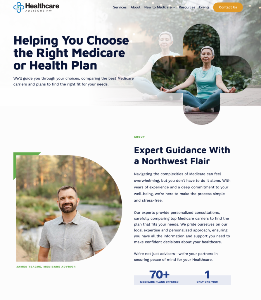 Ridgefield WA SEO 1 healthcare advisors nw website